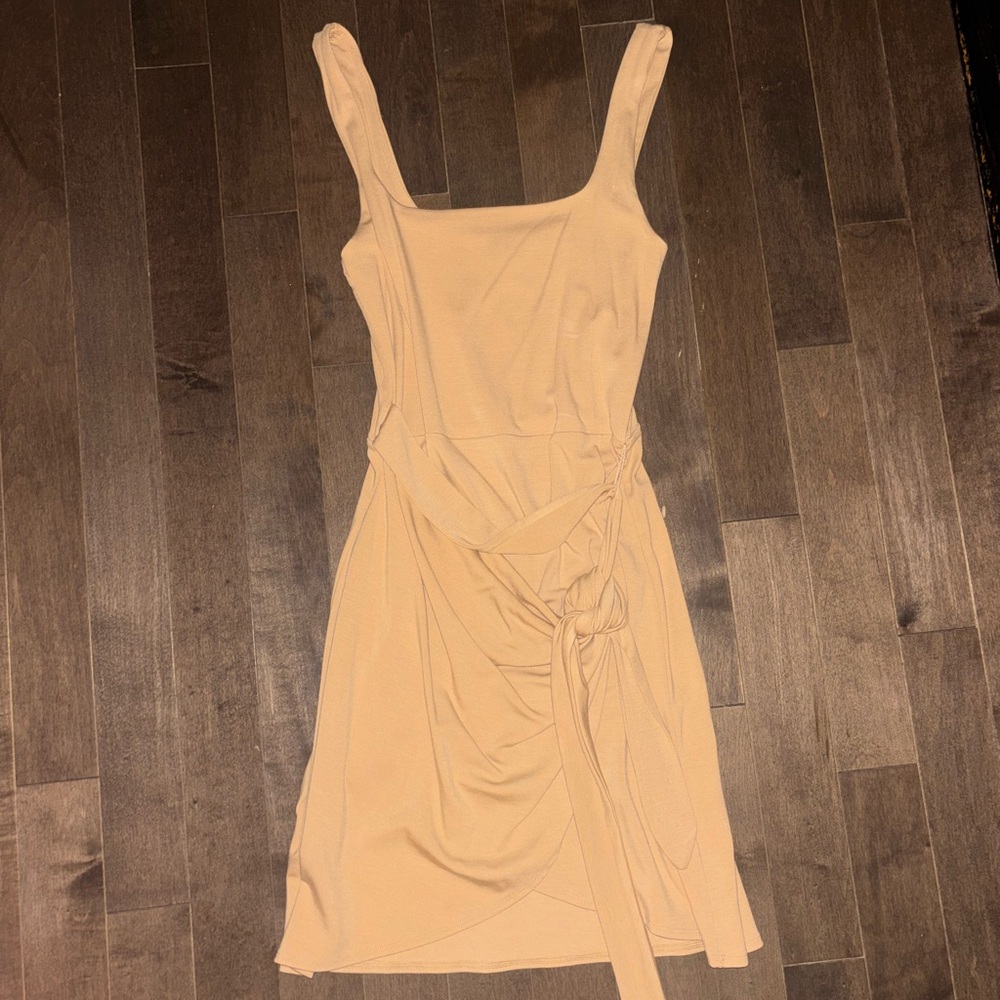 Wilfred Cream Knit Tie-Waist Midi Dress